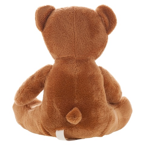 Light-brown teddy bear with a white T-shirt suitable for printing