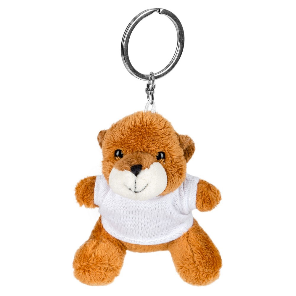 Key ring light-brown plushy bear with t-shirt for sublimation