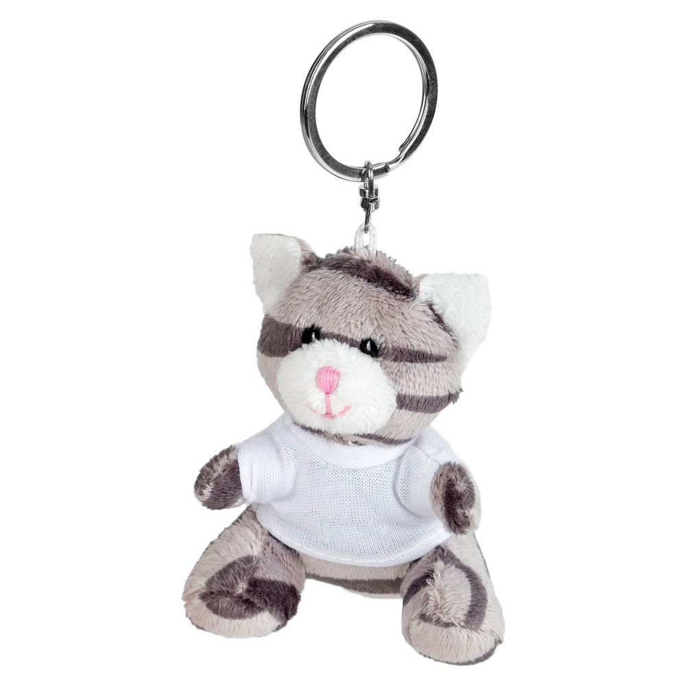 Key ring plushy cat with t-shirt for sublimation