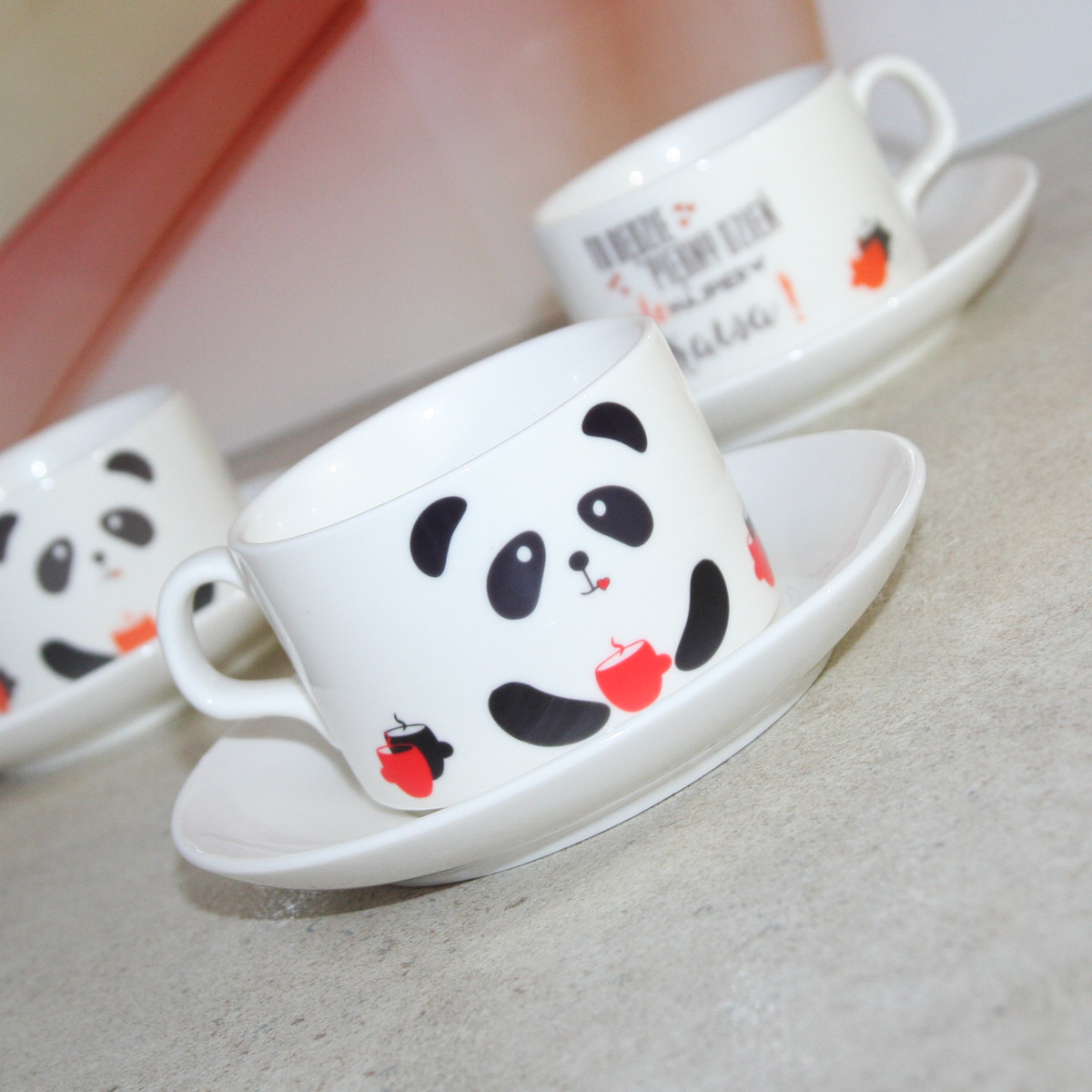 Cup with saucer and spoon for sublimation