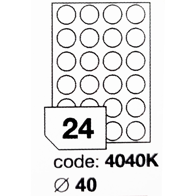Self-adhesive glossy white photo labels for inkjet printers - 24 labels on a sheet