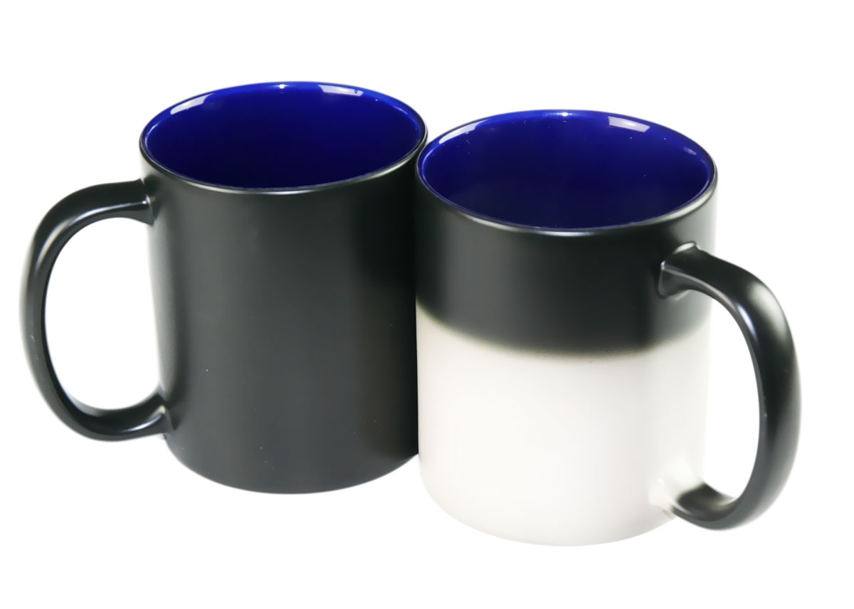Matte color changing sublimation and engraving mug with color inside