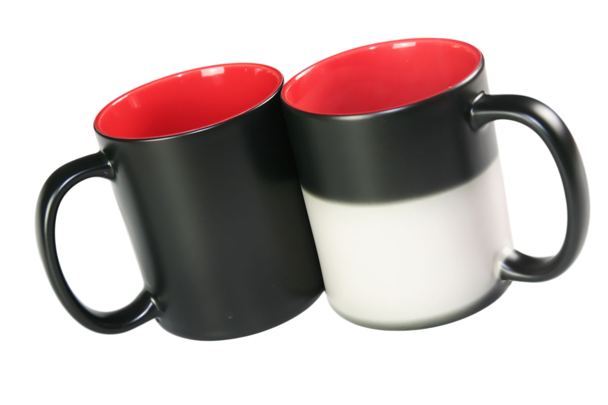 Matte color changing sublimation mug with color inside