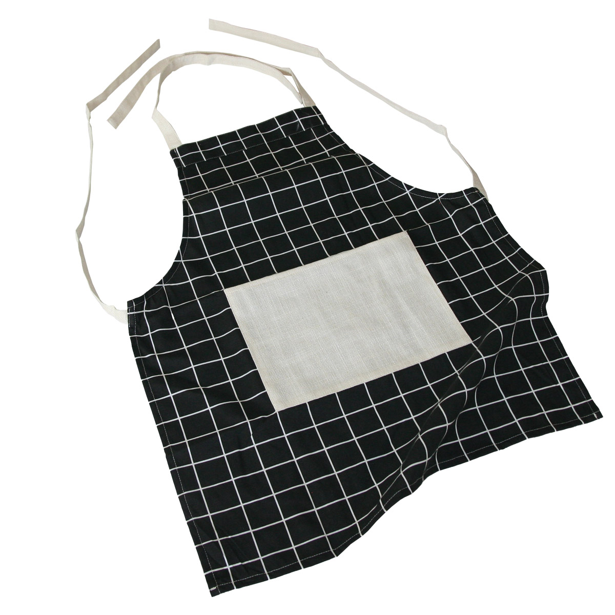 Checked apron with pocket for sublimation printout