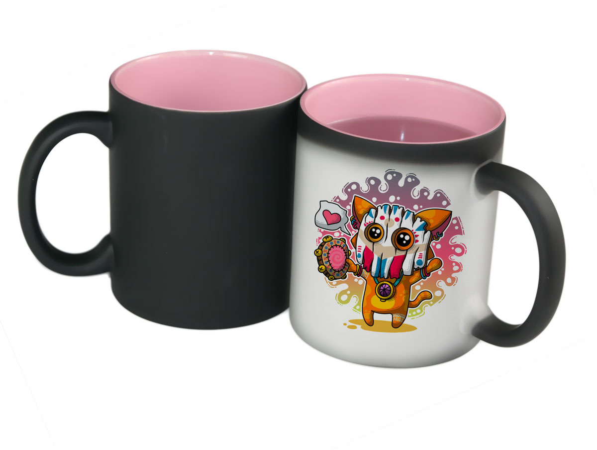 Matte color changing sublimation mug with color inside