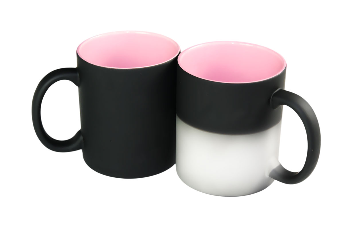 Matte color changing sublimation mug with color inside