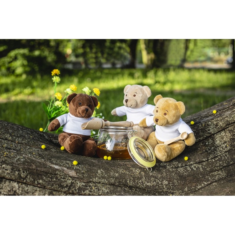 Honey teddy bear with T-shirt suitable for sublimation