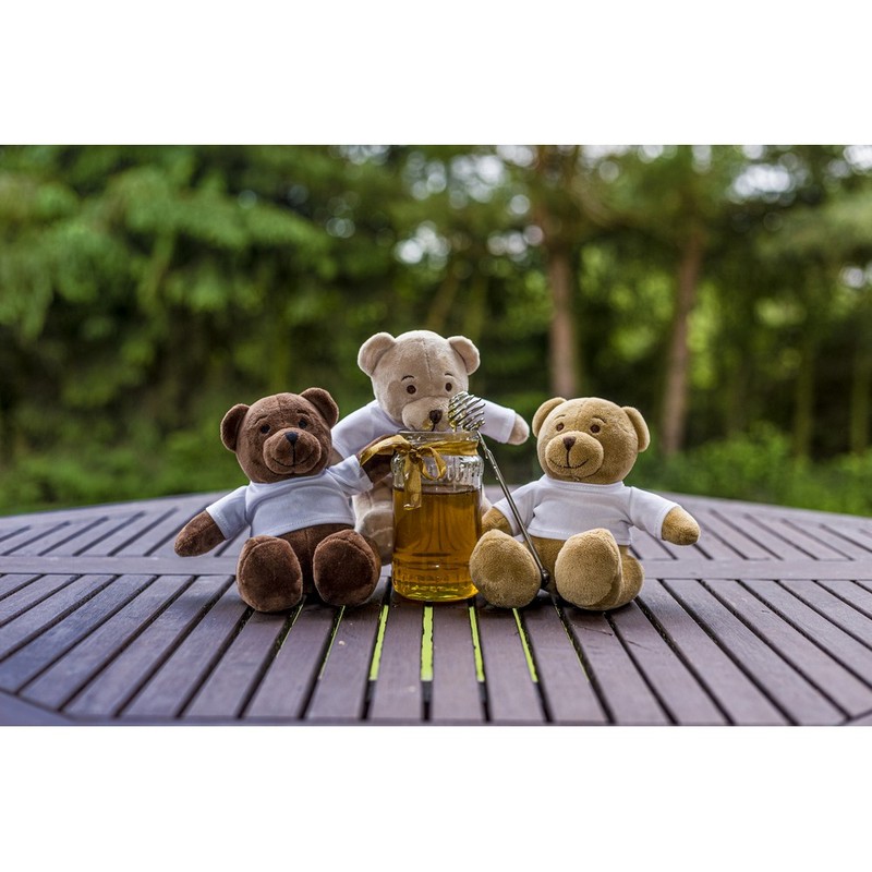 Honey teddy bear with T-shirt suitable for sublimation