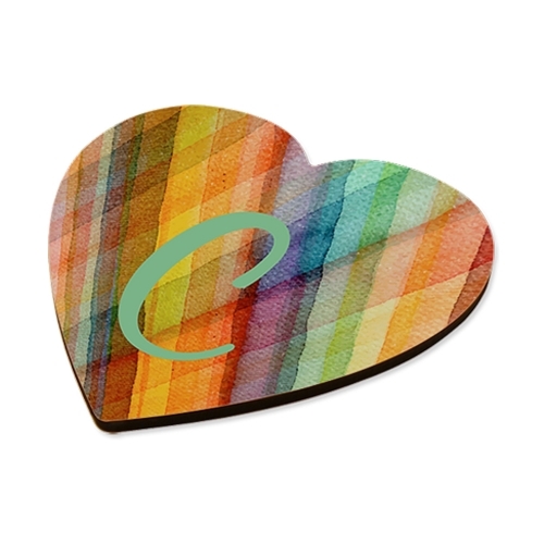 MDF coaster for sublimation printout - heart - 5 pieces