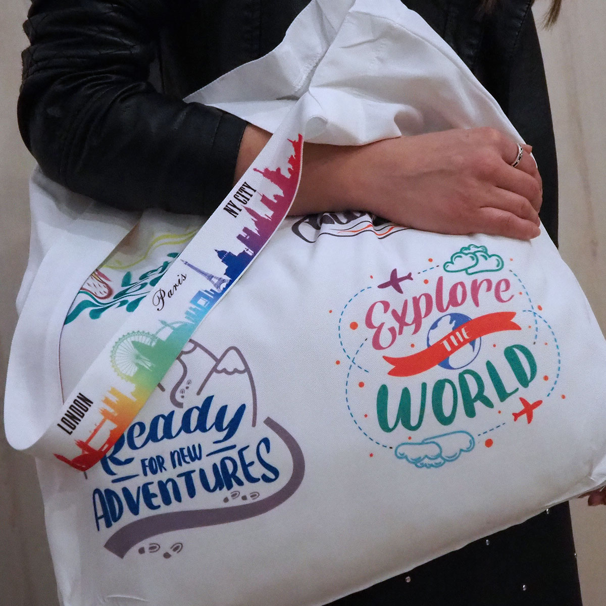 Tote bag with handles for sublimation