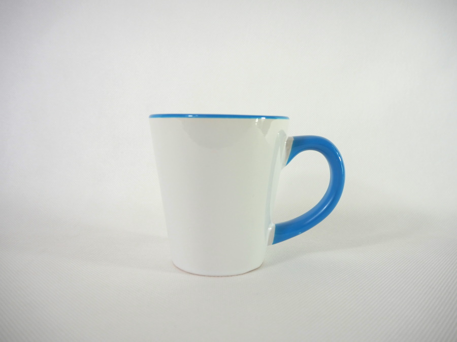 Latte mug for sublimation with colour handle and inside