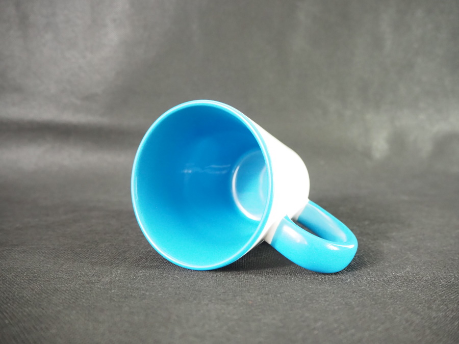 Latte mug for sublimation with colour handle and inside