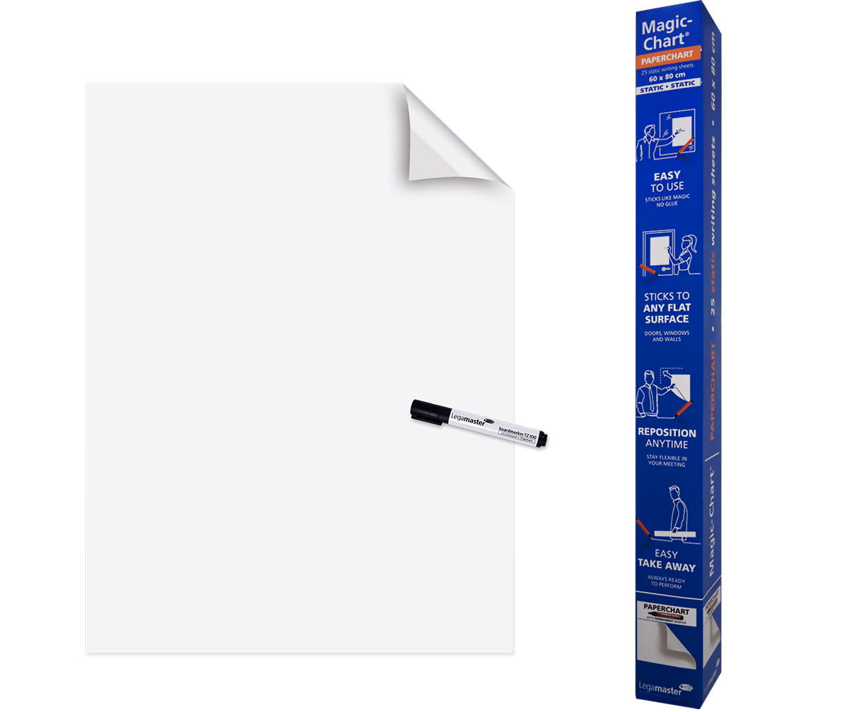 Magic Chart paperchart - self-adhesive flipchart film with marker