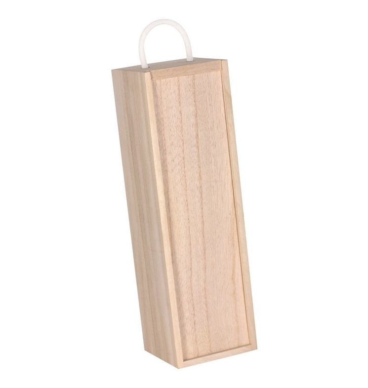 Wooden winebox from natural wood with front to print
