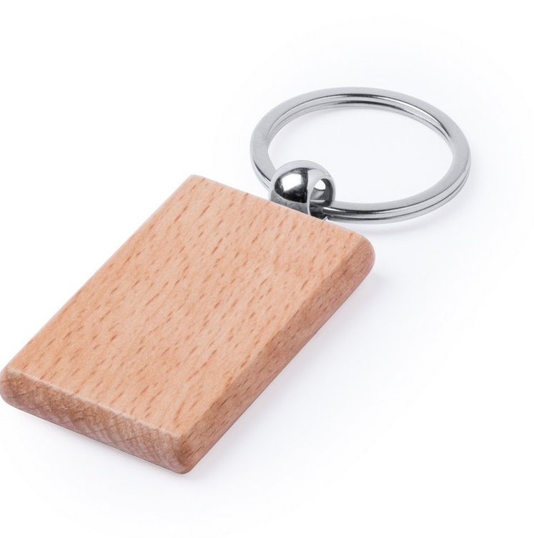 Rectangular wooden keychain to print