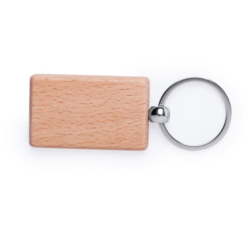 Rectangular wooden keychain to print