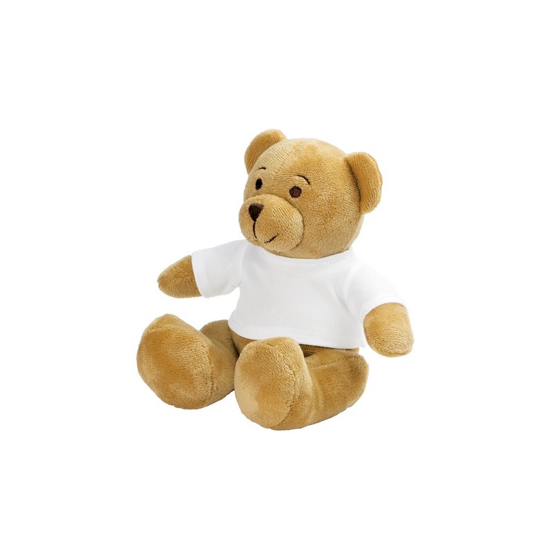 Beige teddy bear with T-shirt suitable for sublimation