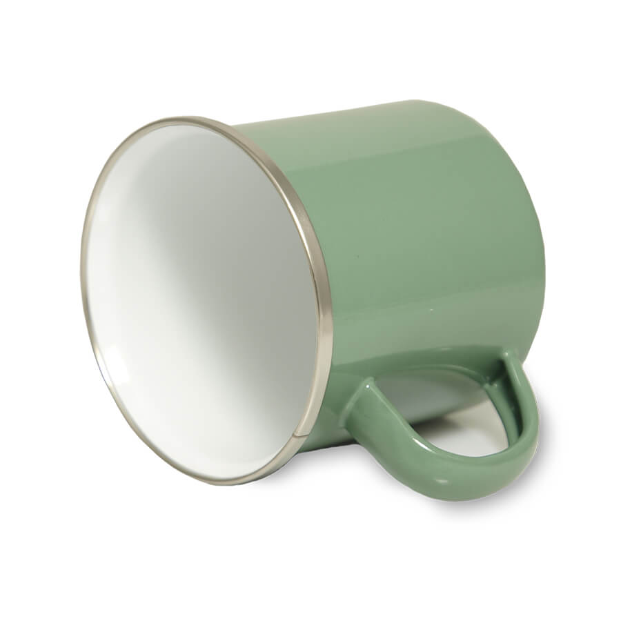 Enamel Steel Sublimation Mug - Silver Rim
