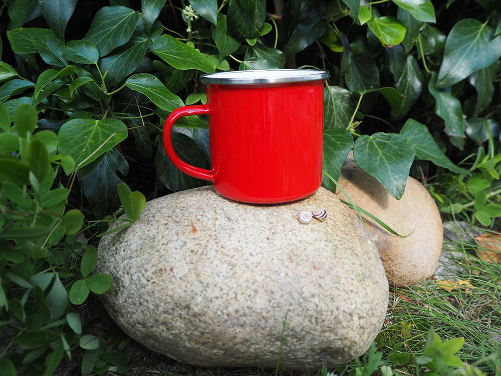 Enamel Steel Sublimation Mug - Silver Rim