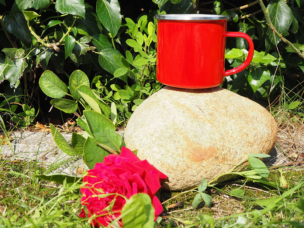 Enamel Steel Sublimation Mug - Silver Rim