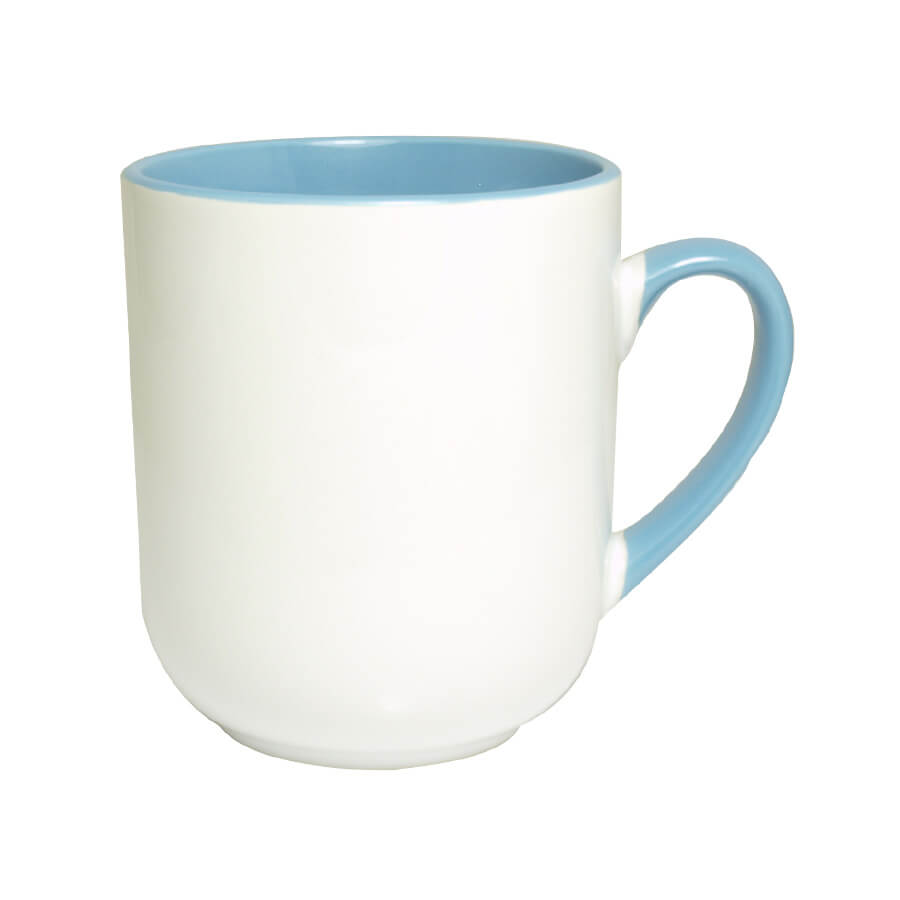 Coffee mug for sublimation with colour handle and inside