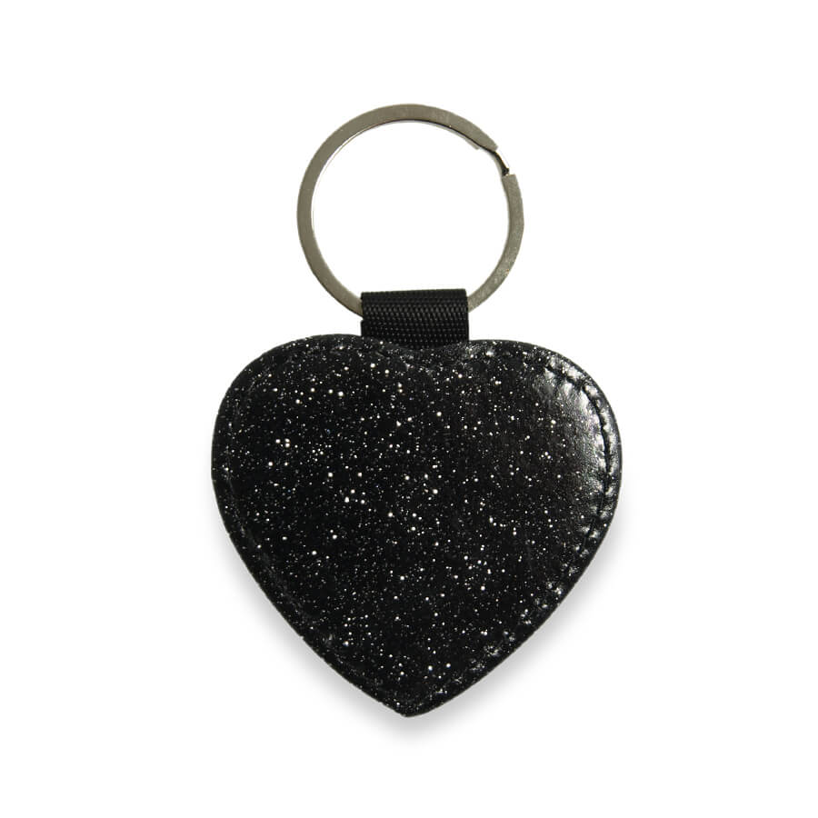 Heart-shaped leather keychain to print