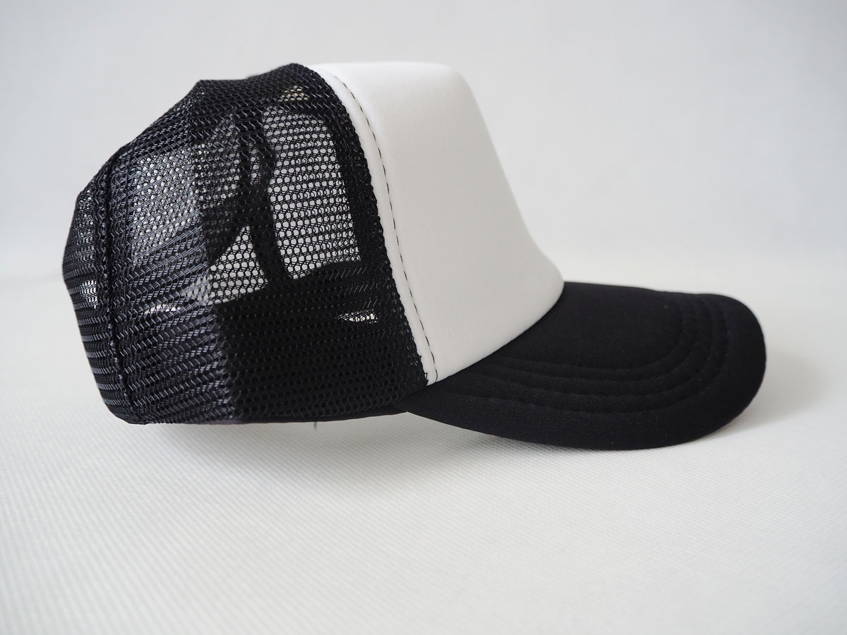 Kids cap with mesh back panels for sublimation
