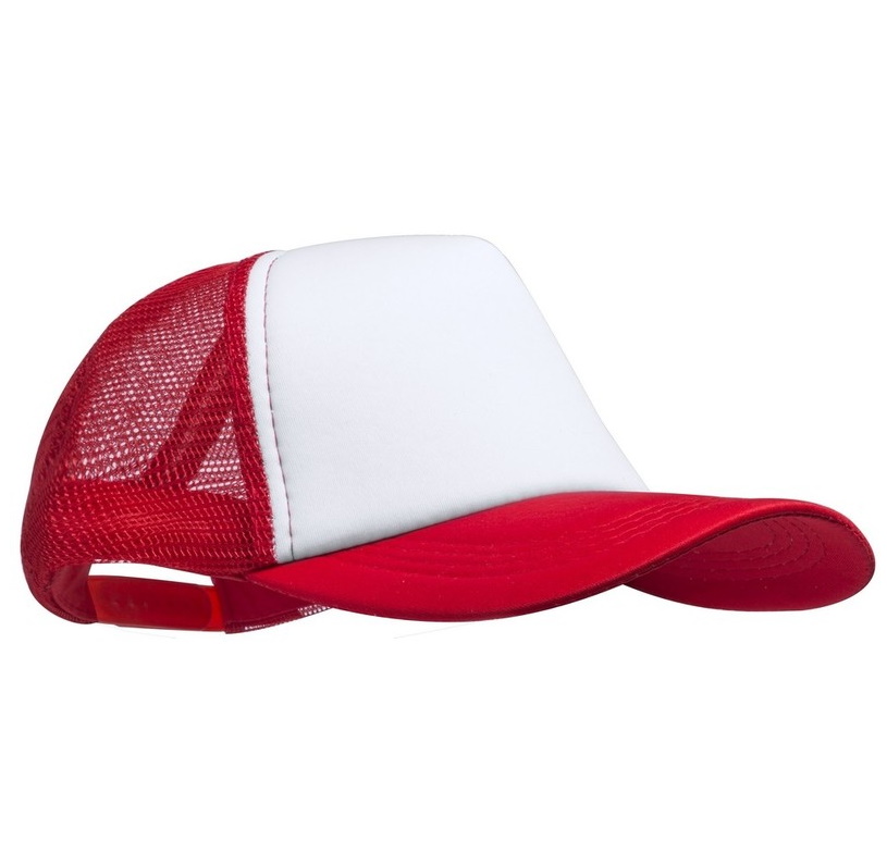 Cap with mesh back panels for sublimation