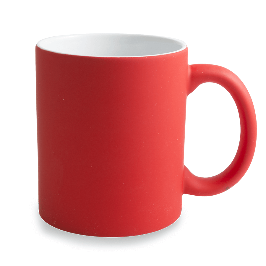 Rubber coated neon mug for engraving