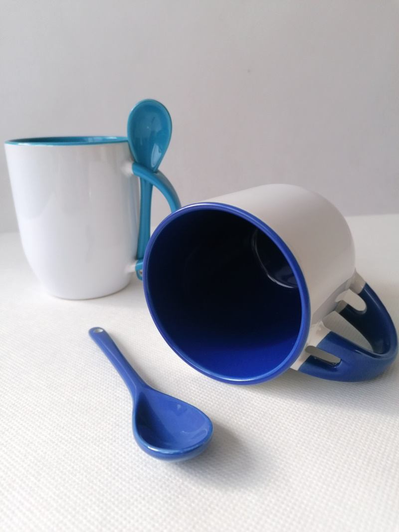 Mug for sublimation printout with spoon