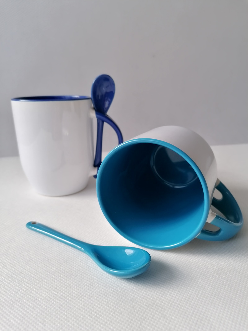 Mug for sublimation printout with spoon