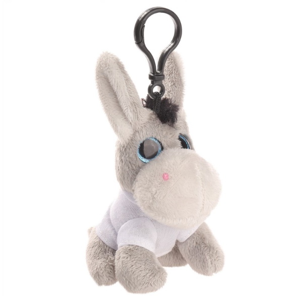 Key ring plushy donkey with t-shirt for sublimation