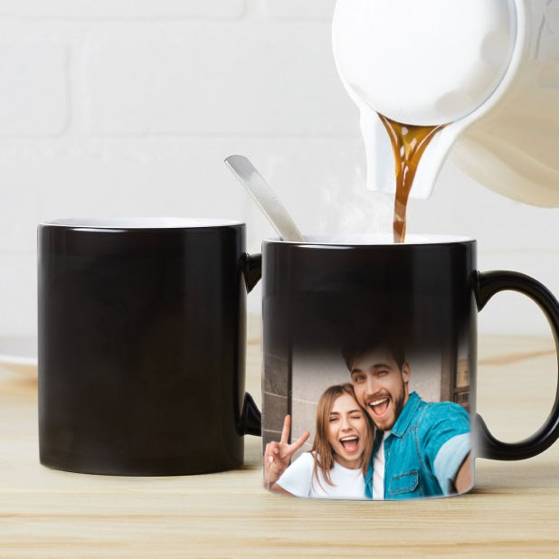 Matt black colour changing sublimation mug 