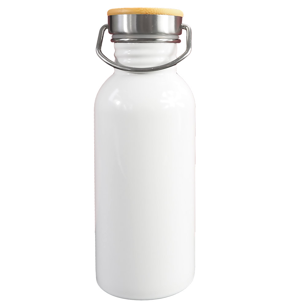 Metal bottle with bamboo lid for sublimation