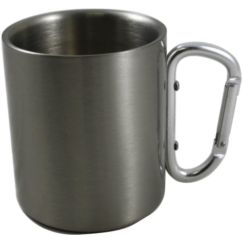 Metal inox mug for sublimation outprint with handle carabiner type