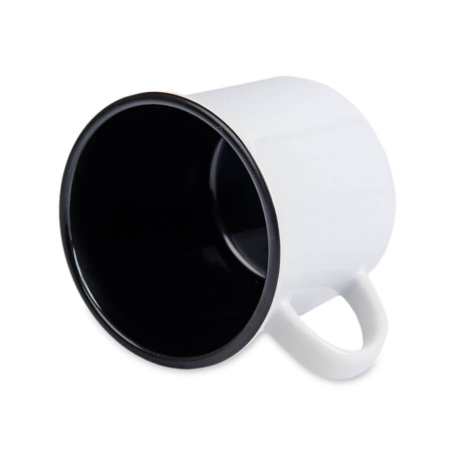 Vintage mug for sublimation - white with colour rim and inside