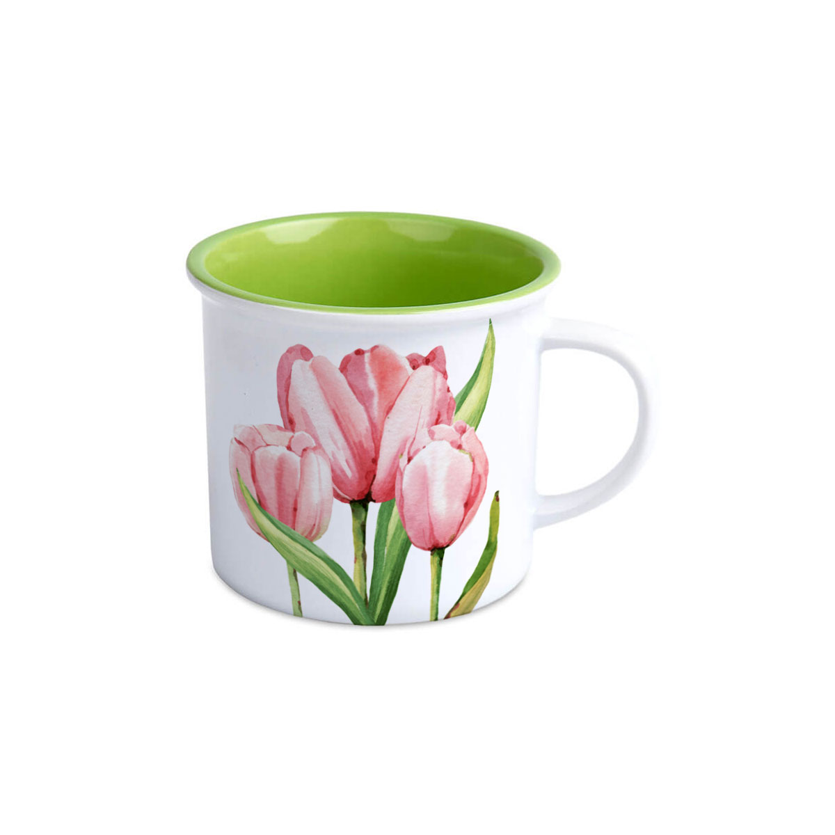 Vintage mug for sublimation - white with colour rim and inside