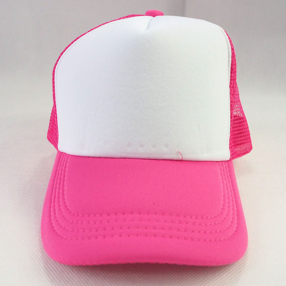 Cap with mesh back panels for sublimation