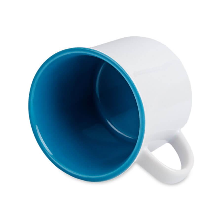 Retro Style Ceramic Sublimation Mug - White with Colored Interior and Rim