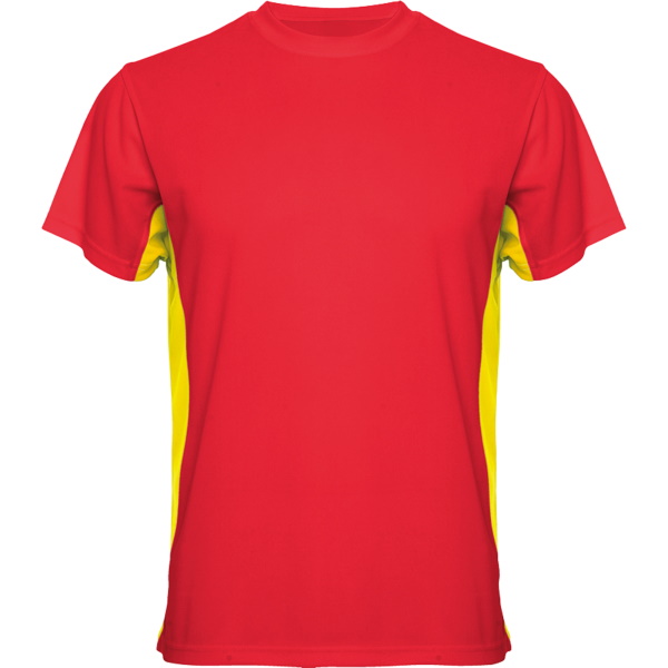 Sublimation T-shirt with colour side panels