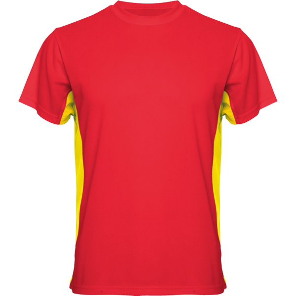 Sublimation T-shirt with colour side panels