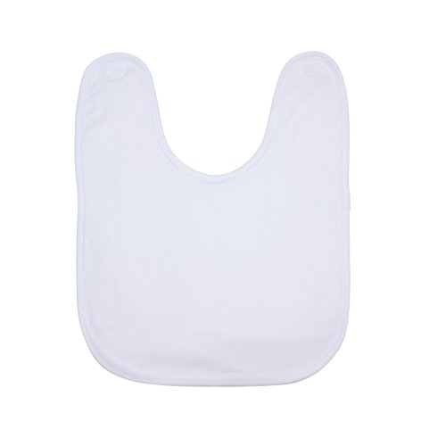 Baby bib for sublimation overprint with white frame