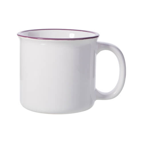 Vintage mug for sublimation - white with colour rim