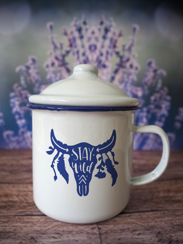 Enamel Steel Sublimation Mug - Coloured Rim