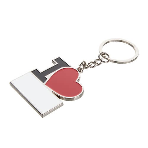 I love - metal keychain for sublimation