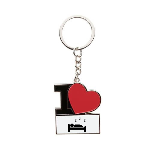 I love - metal keychain for sublimation