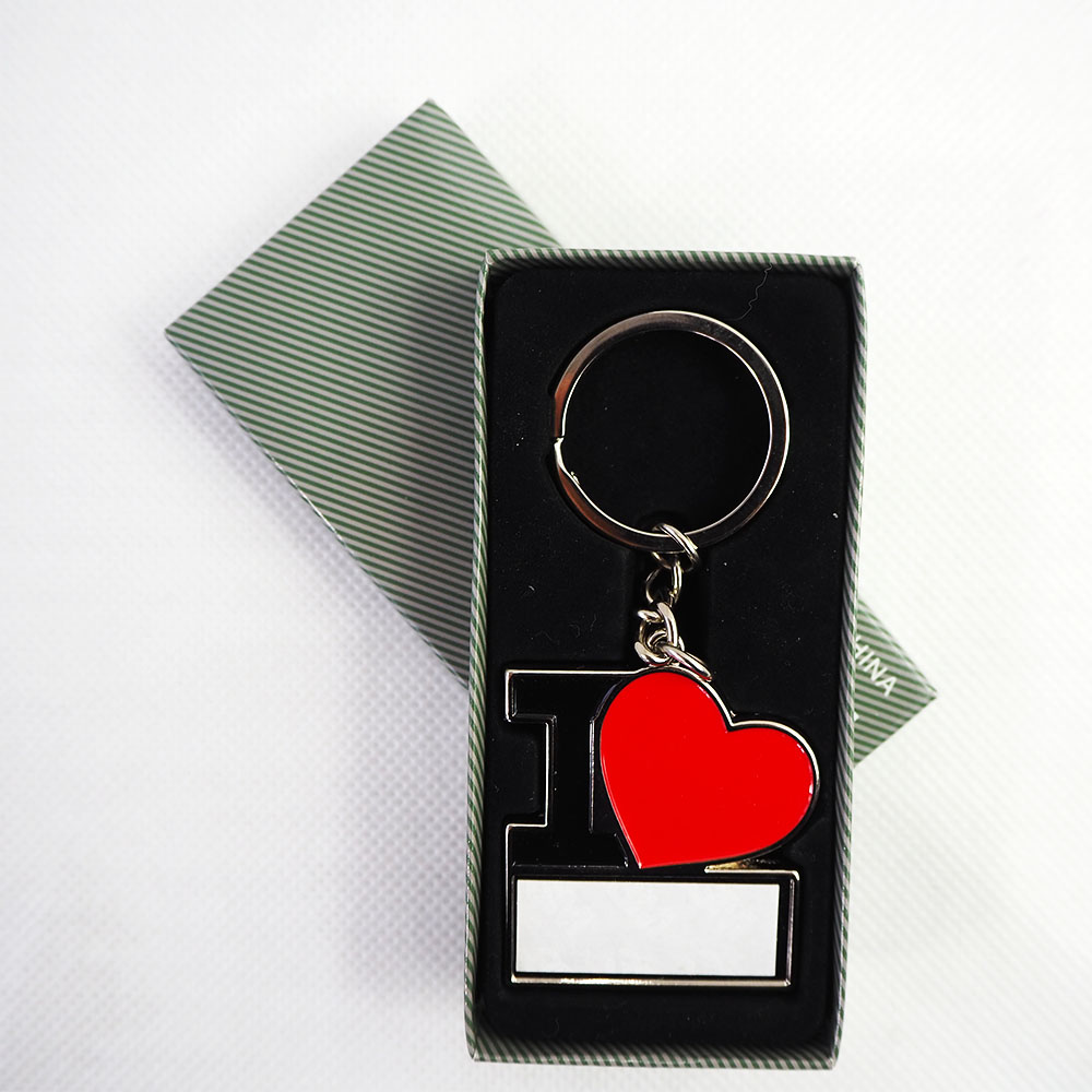 I love - metal keychain for sublimation