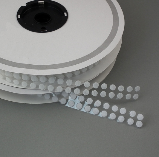 Self-adhesive velcros with a round shape