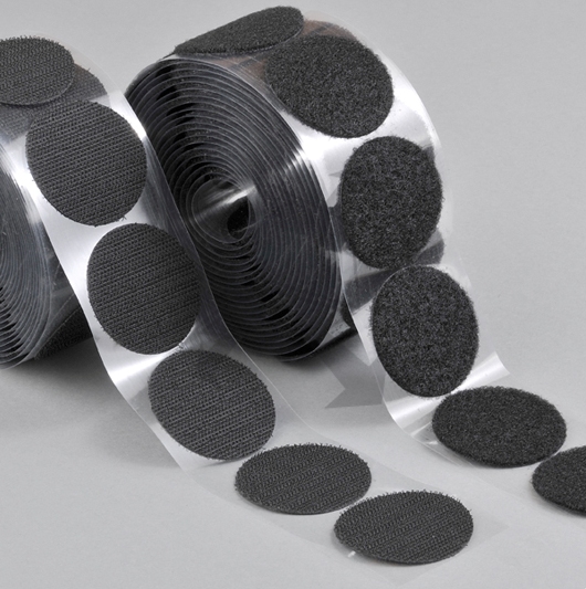 Self-adhesive velcros with a round shape