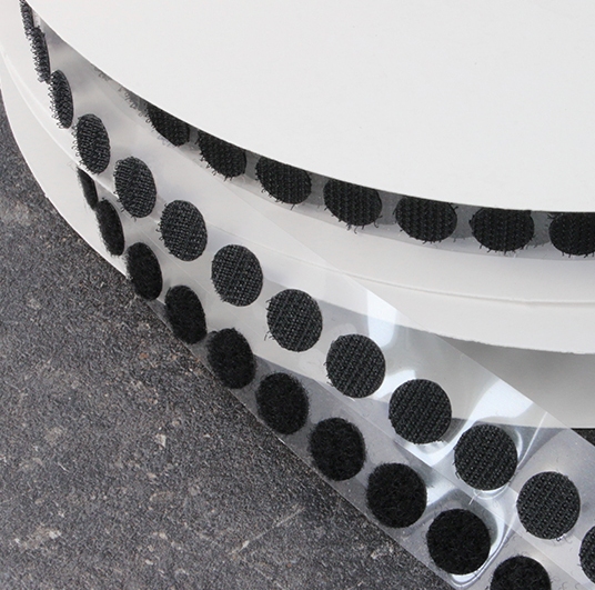 Self-adhesive velcros with a round shape